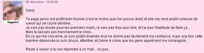 Mail reçu sur AdopteUnMec