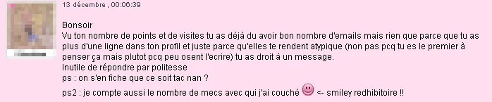 Mail reçu sur AdopteUnMec