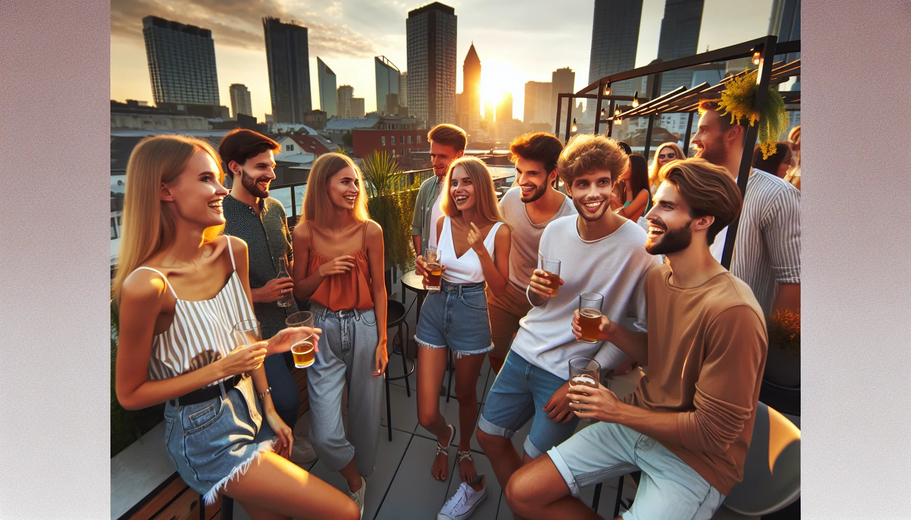 Groupe de personnes sociabilisant lors d'une soirée conviviale